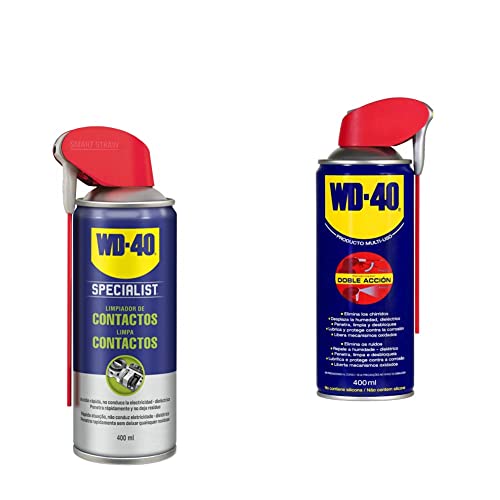 WD-40 Specialist -Limpiador de contactos- Spray 400ml & Producto Multi-Uso Doble Acción - Spray 400ml - Aplicación amplia o precisa. Lubrica, Afloja, Protege del óxido, Dieléctrico